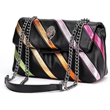 Rainbow Crossbody Bag - Metallic Stitching PU Leather Cow Eagle Handbag