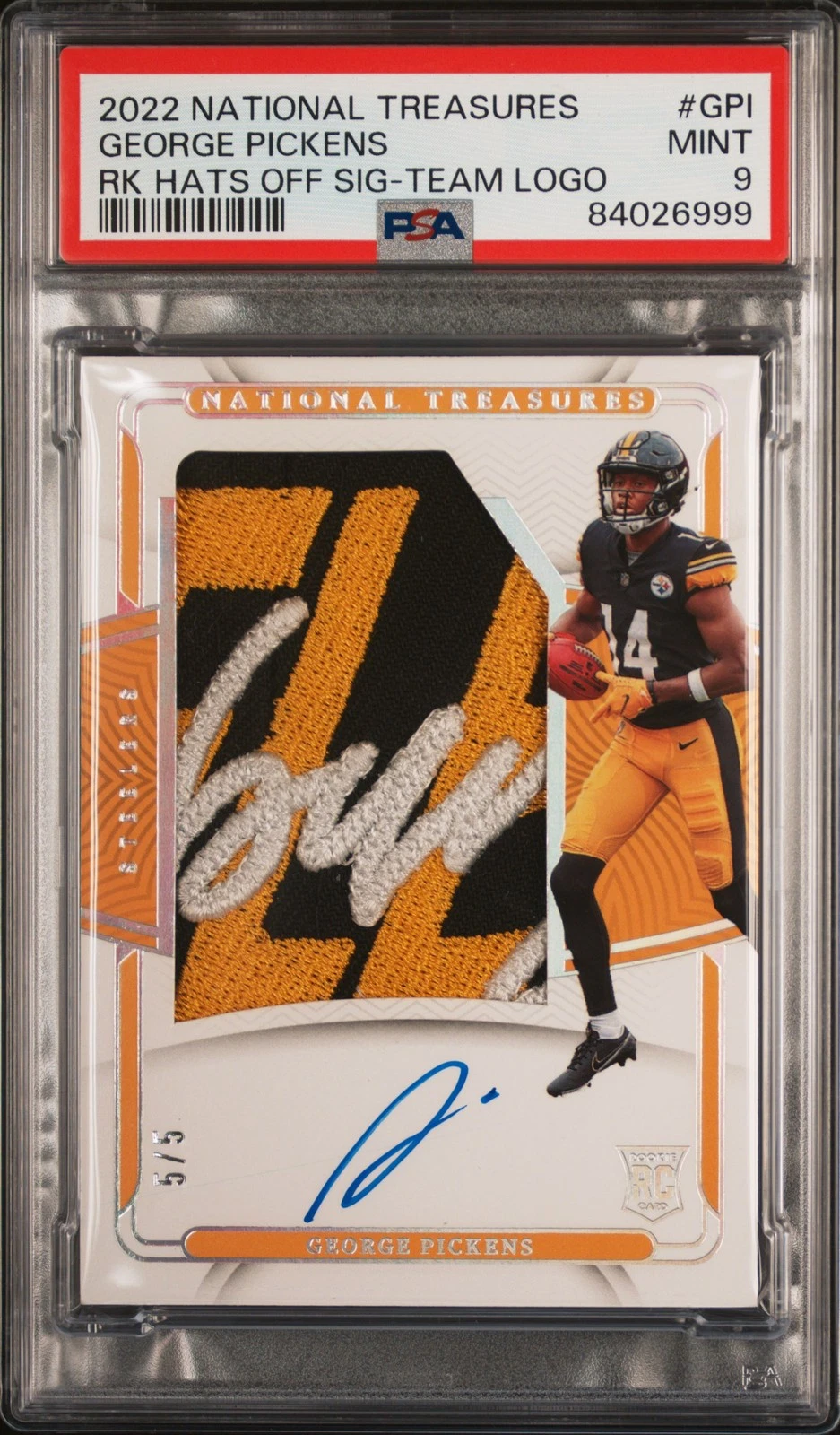 George Pickens Panini National Treasures Rookie Hats Off Signature #GPI Team Logo