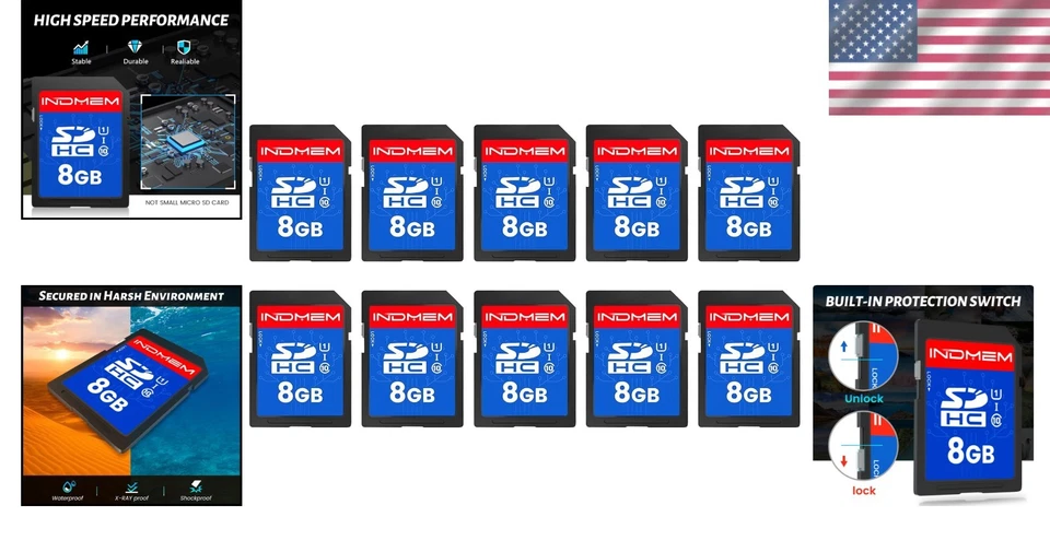 10-Pack INDMEM SD Card, Class 10 MLC Flash Memory - Image 2 of 4