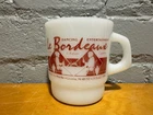 Vintage Le Bordeaux French & Italian Cuisine Restaurant Milk Glass Mug Livonia