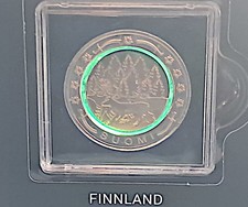 Probe-Pr&auml;gung mit farbigem Polymerring Finnland 20 Xeros