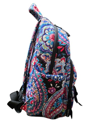 Vera Bradley Essential Compact Backpack Haymarket Paisley Med Black Floral Pink - Picture 5 of 24