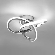 Modern Chrome Ceiling Lights LED Small Hallway Lamp – 25cm Cool White 22W