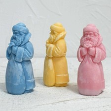 Christmas Candle Molds 3D Silicone Soap Molds Making Santa Carrying Gift Bags