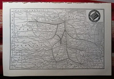 ~1910 Zug Streckenkarte MINNEAPOLIS & ST LOUIS RAILROAD Albert Lea Route WI SD IL 