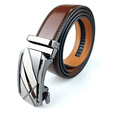#ad Genuine Leather Mens Ratchet Belt Belts For Men Adjustable Automatic Buckle $9.99