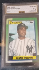 Topps 1990 Bernie Williams #701 Yankees AGS Collector's Edition Tiffany Rookie