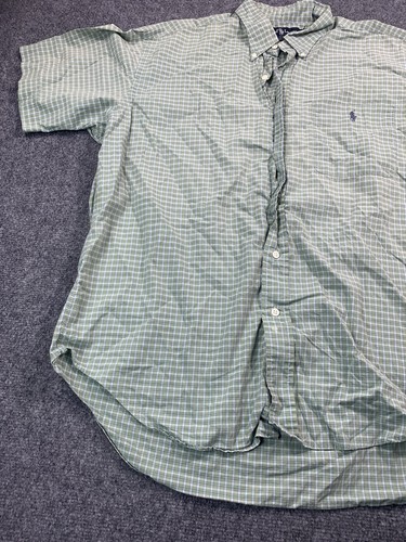 Polo Ralph Lauren Shirt Mens Large Green Check Short Sleeve Button Up - Picture 3 of 16