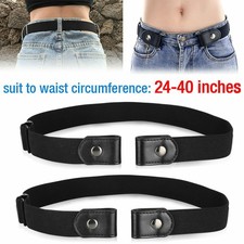 Men Women Buckle-free Elastic Invisible Waist Belt for Jeans No Bulge Hassle