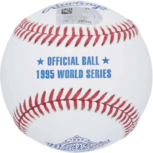 Javy Lopez Atlanta Braves Autografiado 1995 Serie Mundial Logo Béisbol Foto 2 de 3