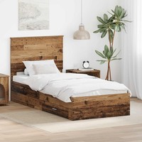 Bettrahmen Mit Kopfteil Altholz 90 X 200 Cm Holzwerkstoff