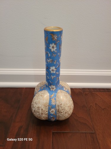 VTG 1880's Karlsbad R. Tischler Vase Porcelain Hand Painted Bohemian Floral - Picture 2 of 6