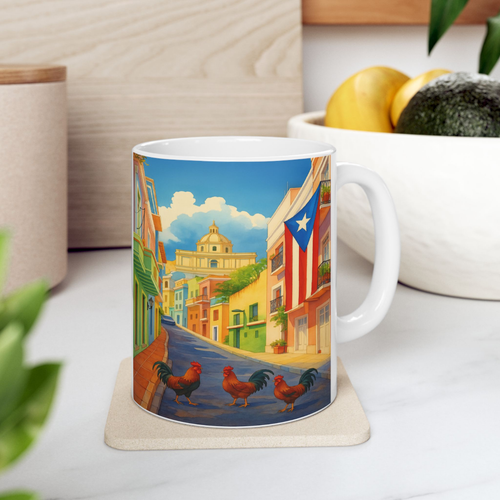 Puerto Rico Art Work Look Mug- Puerto Rico Mug Puerto Rico Souvenir Mud Puerto - Picture 2 of 11