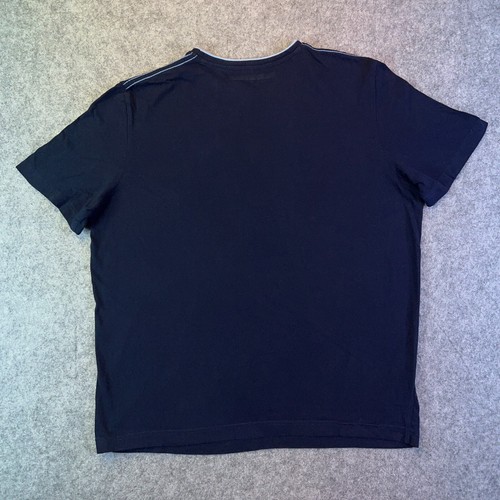 Camicia Sean John da uomo blu medio bianco manica corta spell out hip hop streetwear - Foto 6 di 9