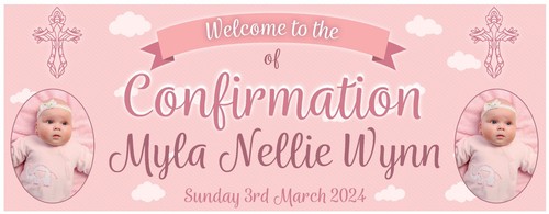 2 PERSONALISED CONFIRMATION PHOTO BANNERS - WELCOME TO THE - Picture 3 of 5