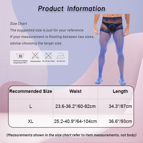 Collant uomo lingerie aperto all'uncinetto collant lucido senza cavallo calze pizzo - Foto 33 di 76