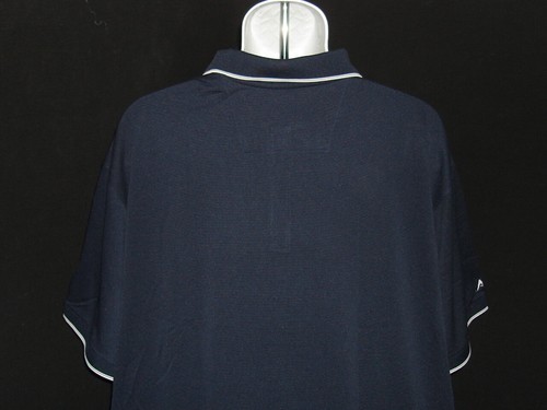 NWT ANTIGUA NAVY BLUE W/WHITE WINGTIP 100% POLY S/S POLO SHIRT NO LOGOS SZ. 4XL - Picture 8 of 10
