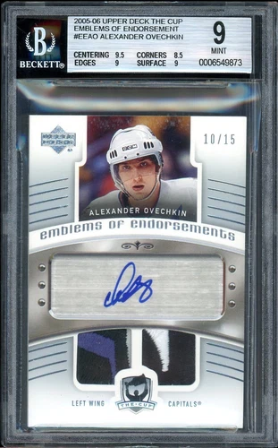 2005 UD The Cup Emblems of Endorsement Alexander Ovechkin Rookie Patch Auto /15
