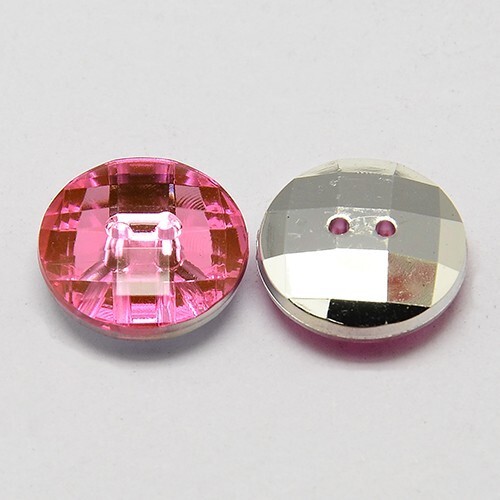 Lot De 10 Boutons Acrylique Strass Gris - 2 Trous - Diamètre 12 Mm - Création Couture