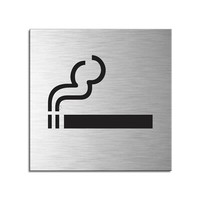 Schild Raucherraum 120X120 Mm Aluminium GebüRstet Edelstahloptik Selbstklebend