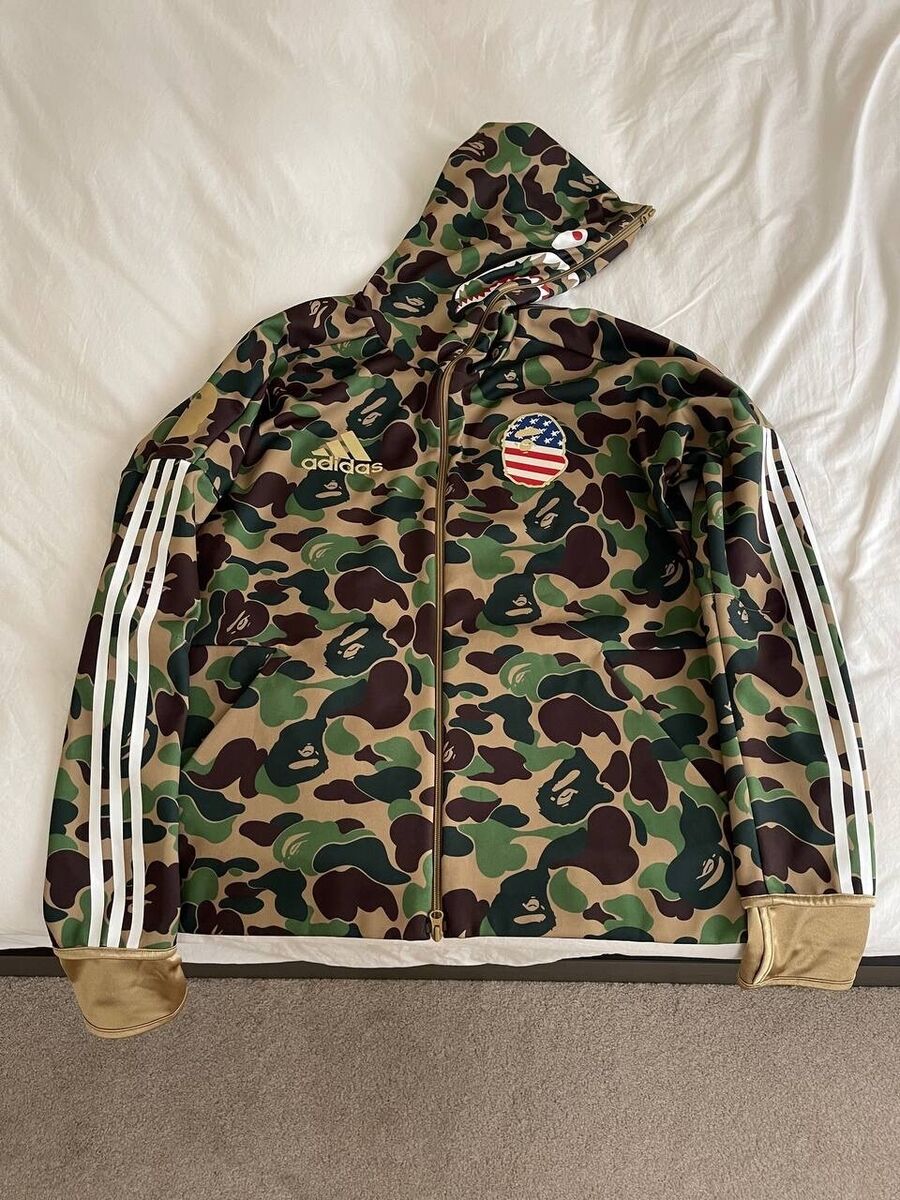 Bape x Adidas Super Bowl Shark Hoodie Mens Size Large(L Bape x Adidas Super Bowl Shark Hoodie Mens Size Large(L