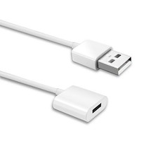 TechMatte Apple Pencil Male to Female Flexible Charging Cable 3 Feet, White 