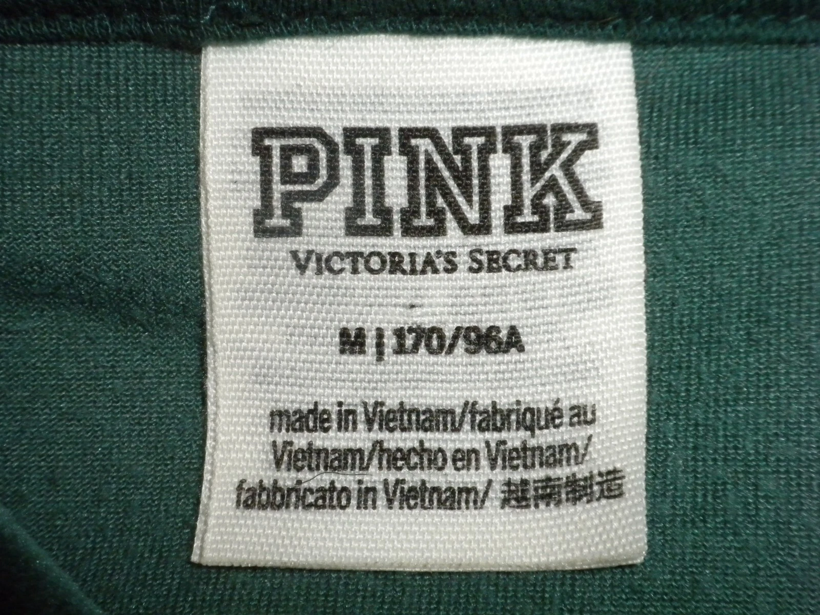 UNDERCOVER Felpa con cappuccio Victoria's Secret M Kelly verde velluto zip intera rosa logo tasche velluto