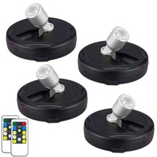 HAMVIDNE Wireless LED Spotlight, Battery Powered Picture Lights, Black S 4pcs