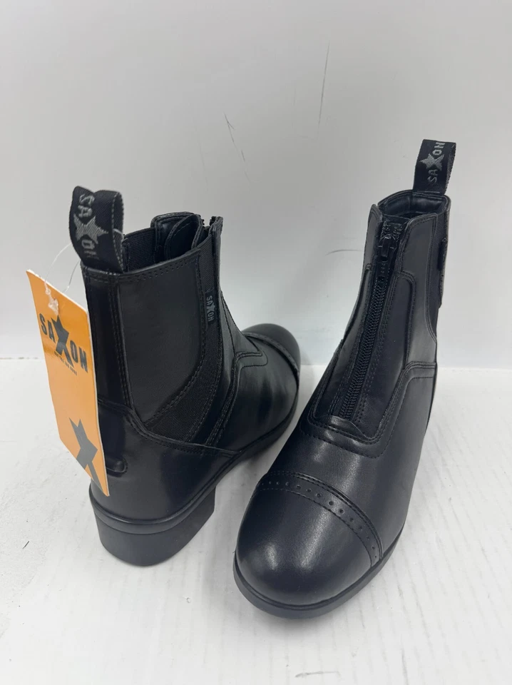 Saxon Syntovia Botas Para Hombre 5 Negras Puntera Cremallera Tobillo Paddock Botines Foto 3 de 4