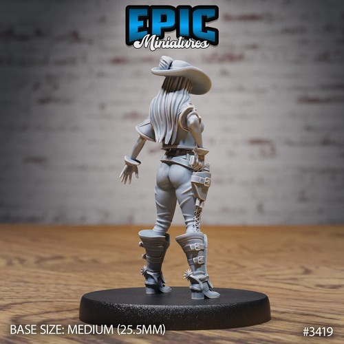 Wild West Gunslinger (Female) - 28mm Scale - Epic Miniatures - Fantasy Wild West - Picture 13 of 123