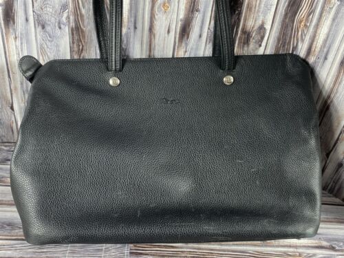 Longchamp Le Foulonne Large Black Pebbled Leather Shoulder Tote Bag - 15 x 11 - Picture 4 of 6