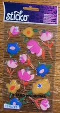 Sticko MODERN FLORAL Dimensional Puffy Colorfu FLOWERS BOUQUET Scrapbook Sticker