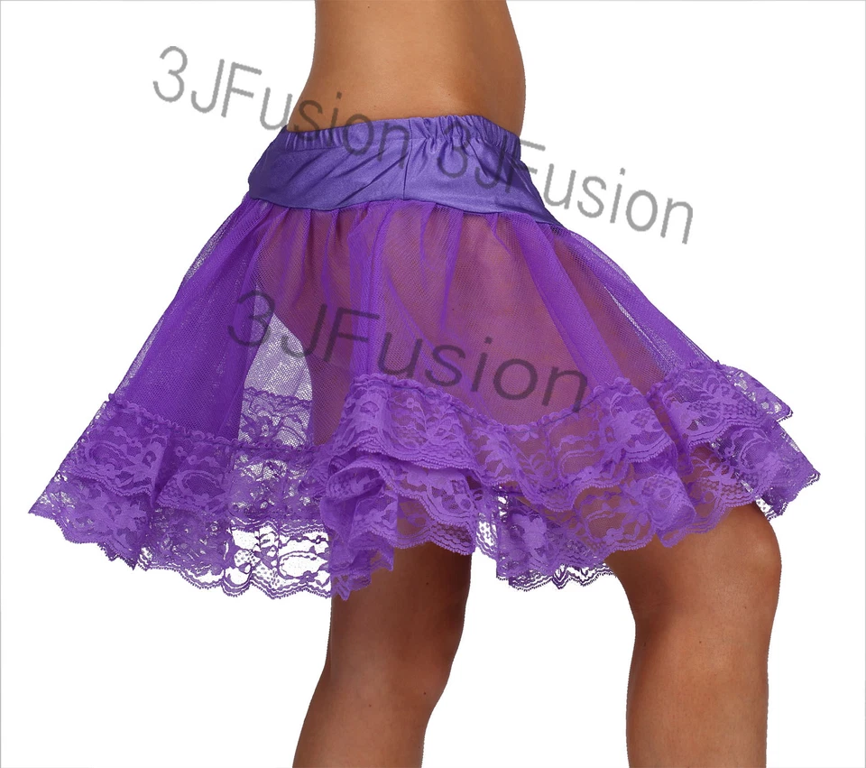 CLASSIFIED Ladies Glamour 2 Layer PURPLE TUTU FANCY DRESS HEN PARTY FREE POST (AE)