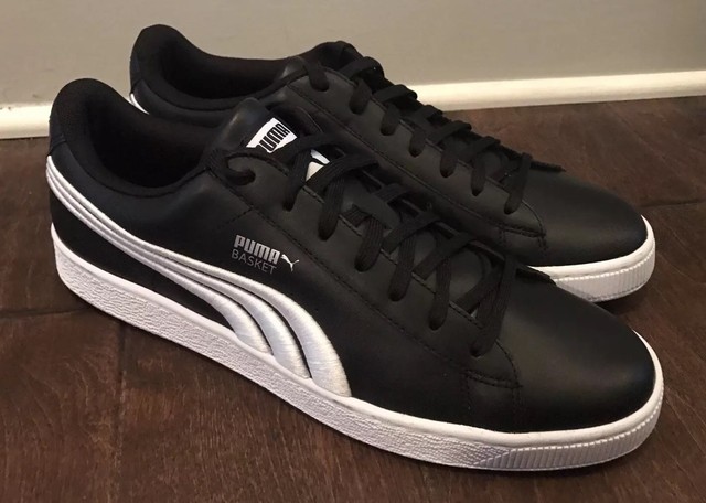 puma basket classic black leather