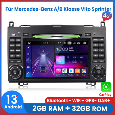 Autoradio Android13 GPS Für Mercedes Benz A/B Klasse Sprinter Viano Vito Carplay