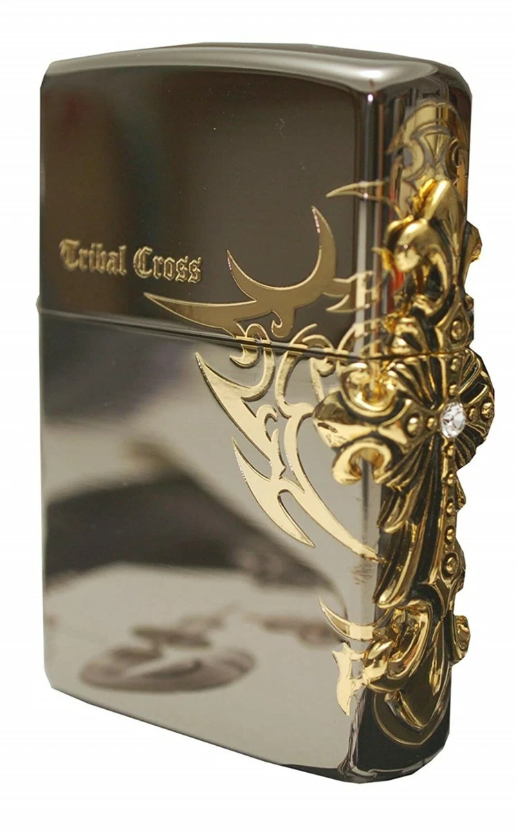 Zippo Lighter Side Tribal Cross BK Windproof Free Shipping 6 Flints New In Box