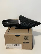 MIA Women’s Johona Woven Mules Flats Black Size 8.5M New In Box