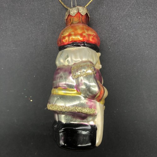 Vtg 6 Glass Santa & Nutcracker Ornaments 3.5” Assorted Colors Hand Painted Faded - Picture 12 of 18