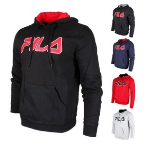 Fila Men's Filled Outline Graphic Logo Front Pocket Heavy Fleece Hoodie - Click1Get2 Offers