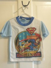 Vintage Superman Pajama Top 1983 DC Comics Kids Size 5T Short sleeve