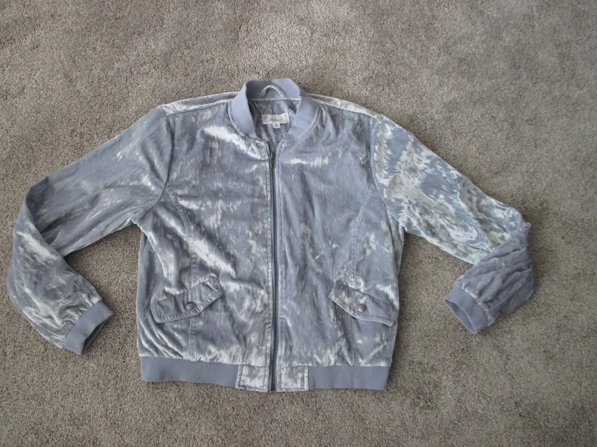 Crushed velvet top bomber jacket