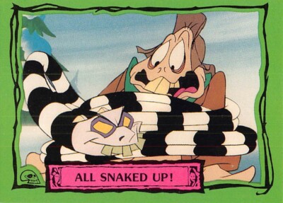 Beetlejuice 1990 Trading Card #81 All Snaked up!