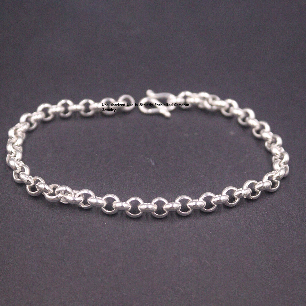 Pure S999 Fine Silver 999 Chain Men Women 5mm Cable Link
