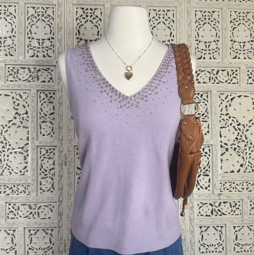 Y2K Style Apt 9 Fairy Purple Lilac Sleeveless Sequin Tank Top Sz M