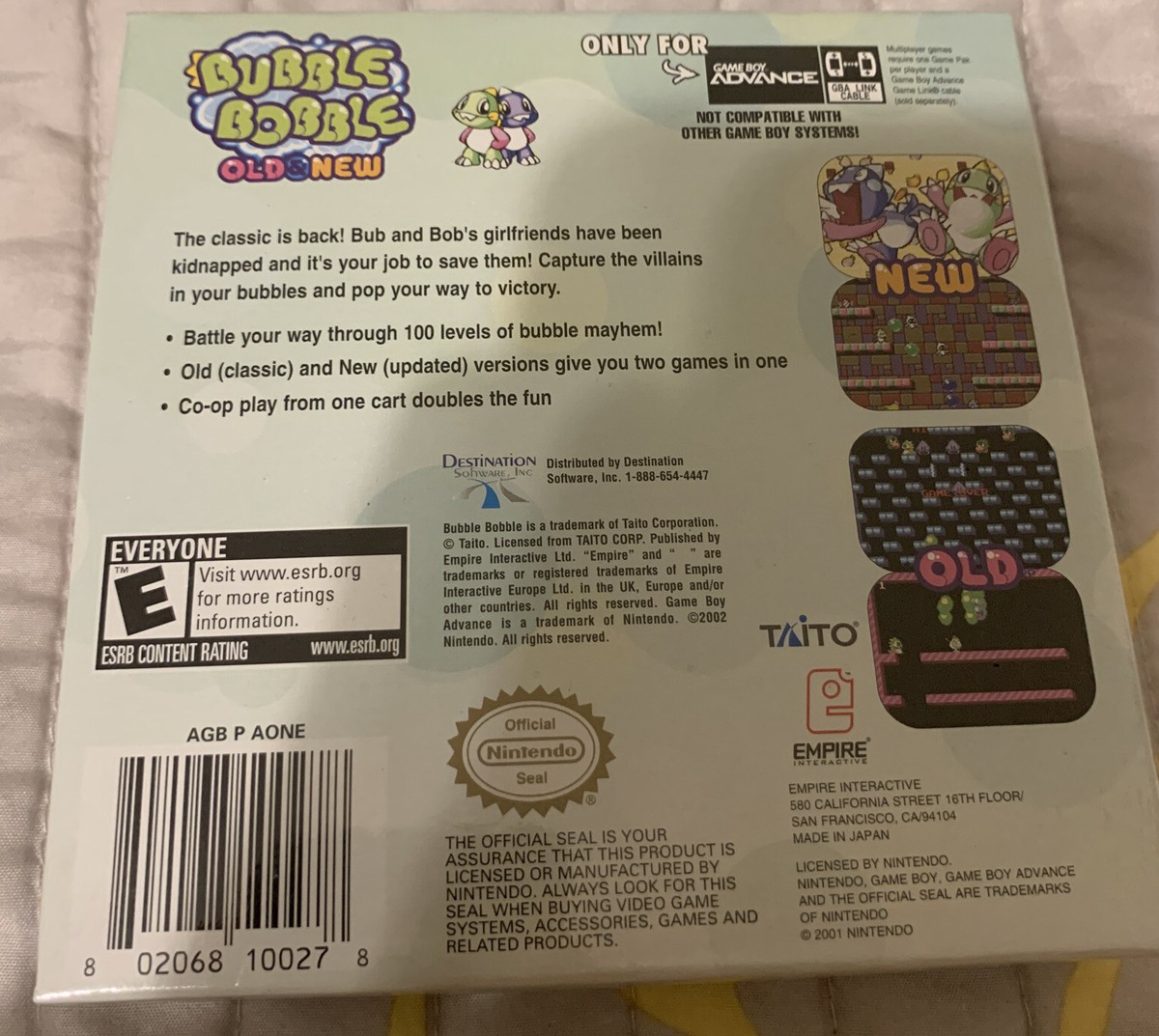 ★GBA★バブルボブル OLD&NEW Bubble Bobble: Old & New (Nintendo Game Boy Advance, 2004
