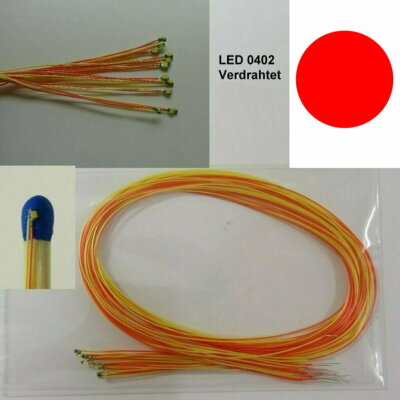 10 Stück SMD LED 0402 Rot – Mit Draht Für Model Produktbild-Vorschau 3