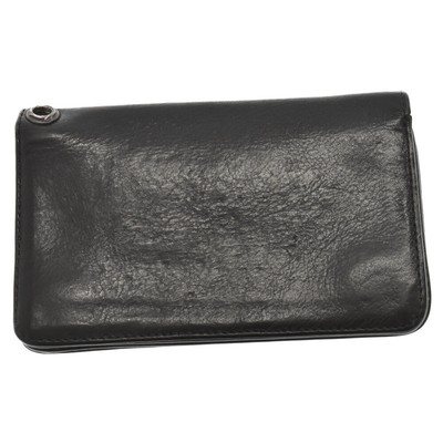 Chrome Hearts 1ZIP 1 Zip Celtic Button Leather Wallet Wallet Black