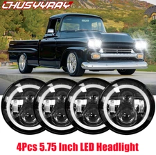 DOT For Chevy 3100 Truck 1958 1959 4pcs 5.75" Round LED Headlights Hi/Lo Beam
