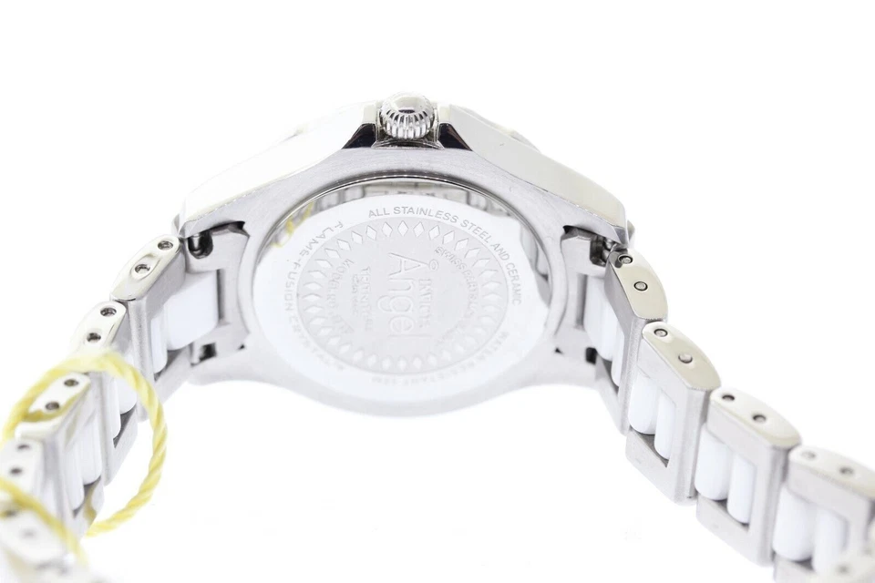 Women's Invicta 1779 Angel Stainless & Ceramic Diamond Accented White Dial Watch - image 3 of 4