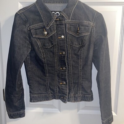 Vintage XOXO Jeans denim Black jacket Cotton Blend size XS